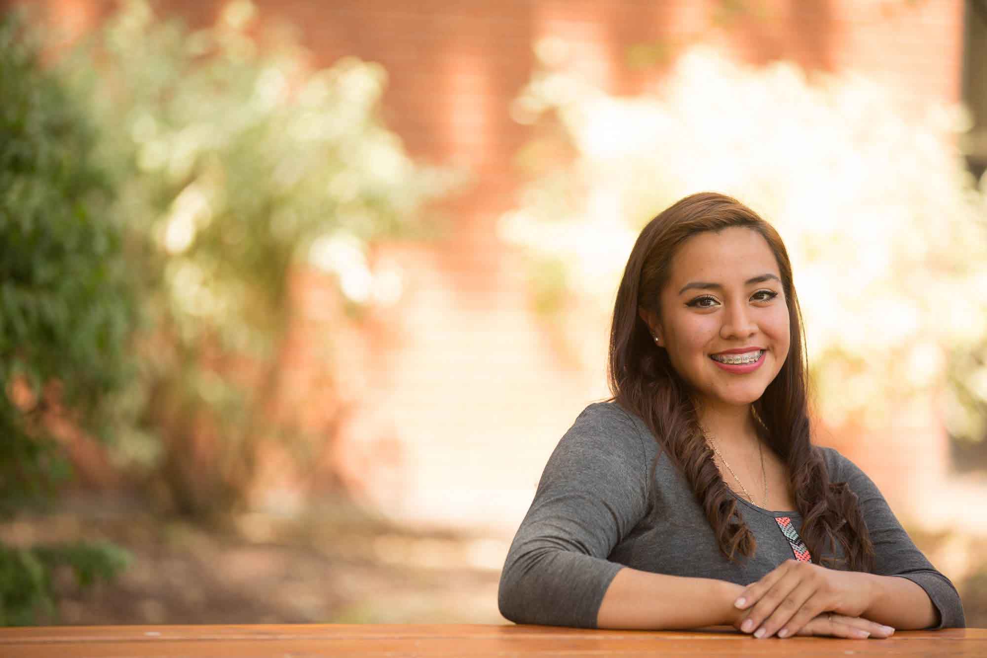 Poised Woman at Table