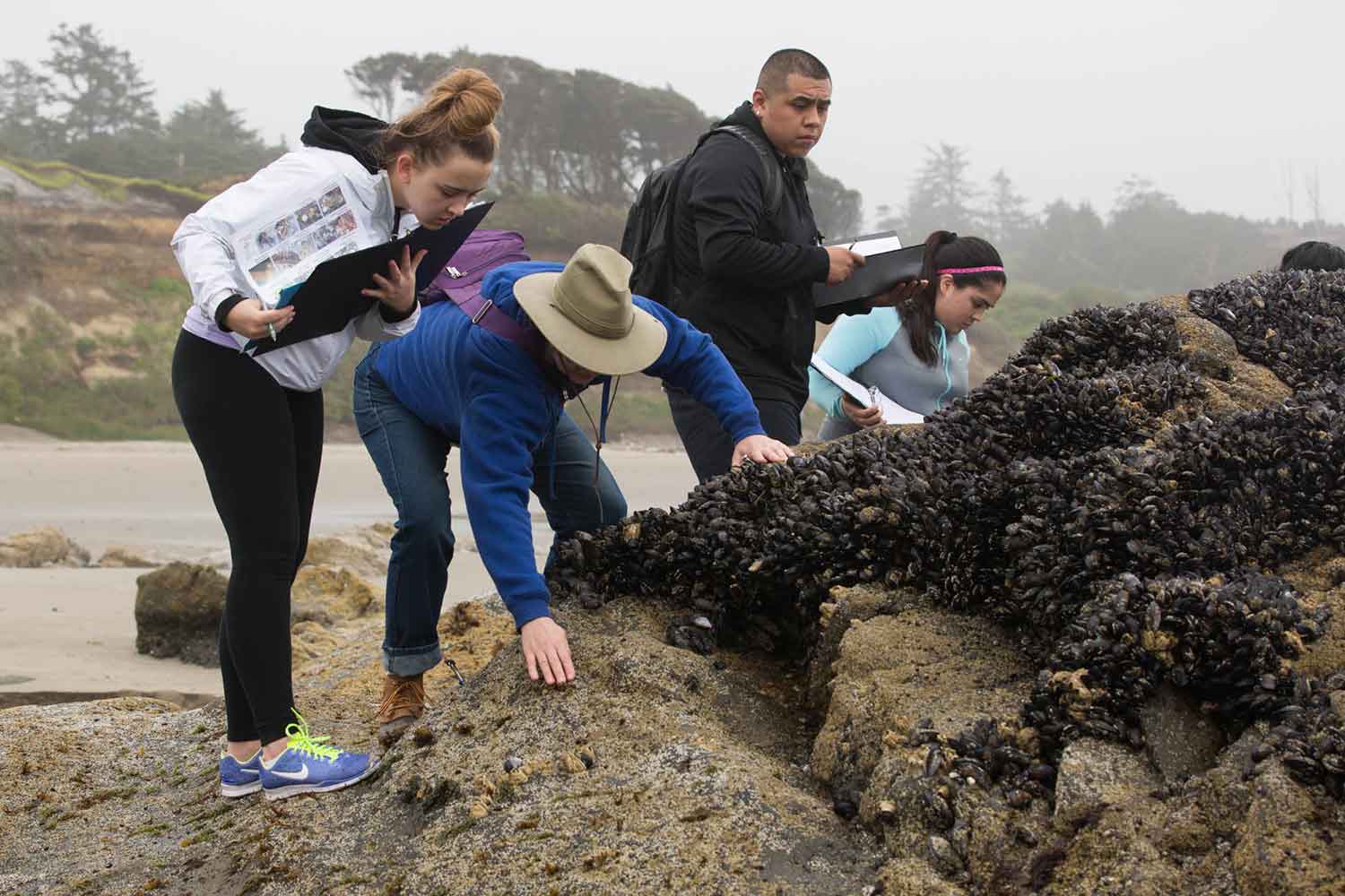 Students on a beach trip